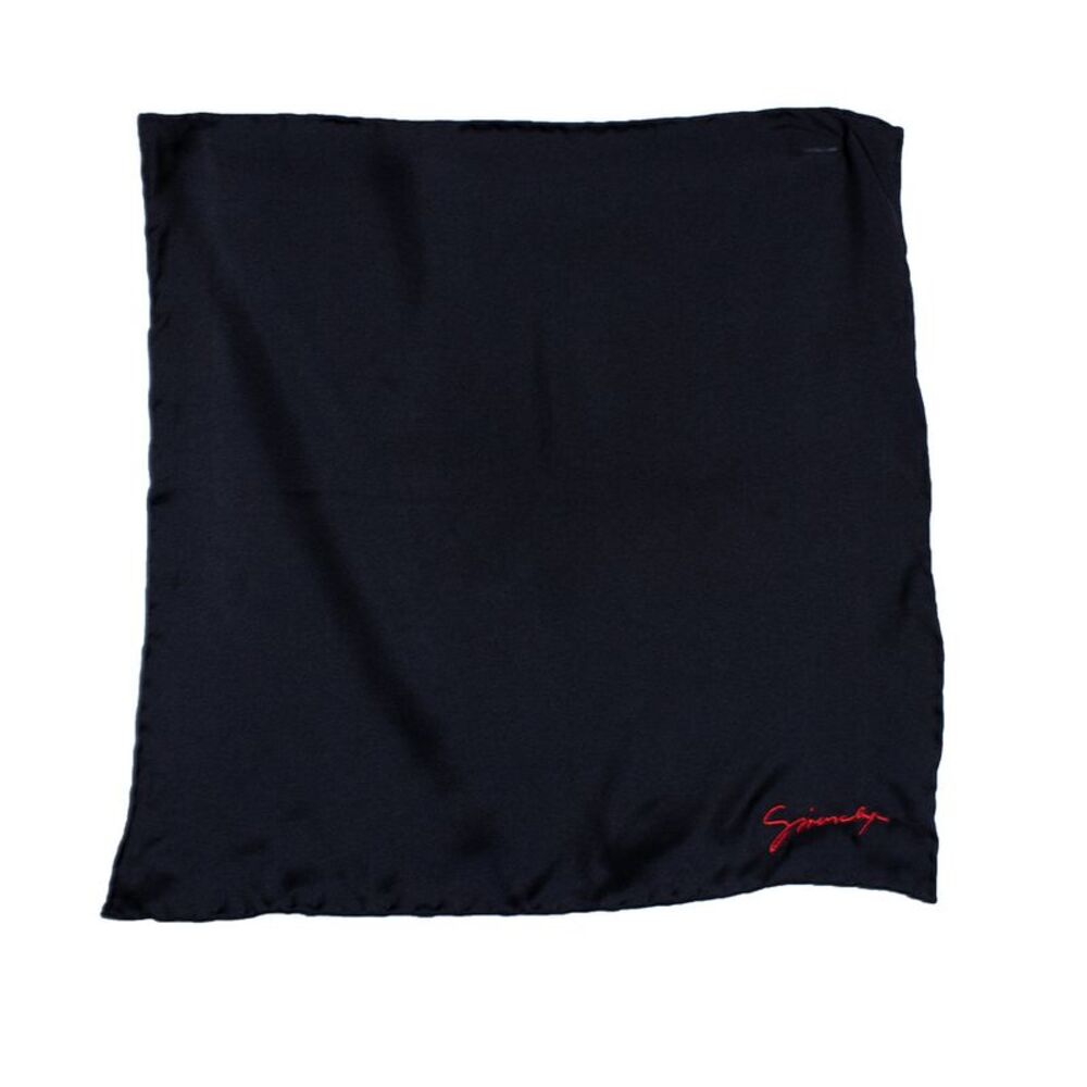 Givenchy, black pocket square with embroidery